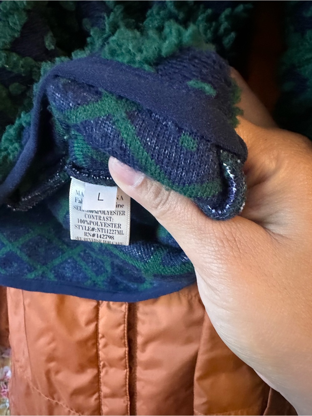 Midnight Lunch pullover sweater womens green and blue Large - Picture 3 of 3